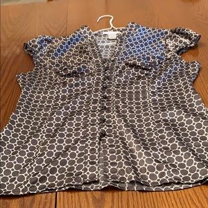 Charlotte Russe brown &tan button up blouse size L